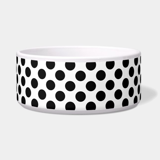 Écuelle Pois, Motif Polka Dot, noir et blanc (Devant)