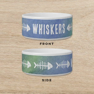 Écuelle Poisson bleu Aquarelle chien chat animal