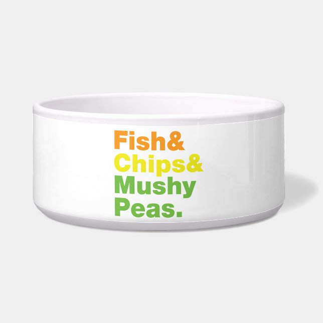 Écuelle Poissons & Chips & Pois Musqués. (Devant)