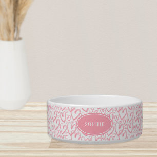 Écuelle Poitrine moderne Coeur rose Blanc Personnalisé Ani