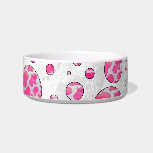 Écuelle Poka Dot Vache rose et blanc (Droite)