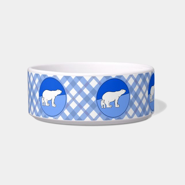 Écuelle Polar Bear Mom and Cub Peinture - Wildlife Art (Gauche)