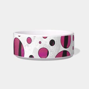Écuelle Polka Dot Tiger rose chaud et noir