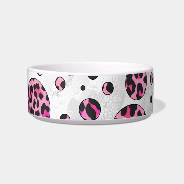 Écuelle Polka Leopard Pot noir et rose chaud (Droite)