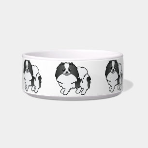 Écuelle Pomeranian noir parti-couleur Chien de dessin anim