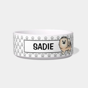 Écuelle Pomeranian Sable Crème Et Nom De Chien Personnalis