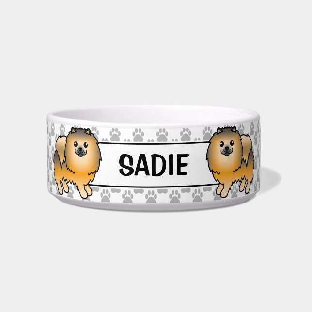 Écuelle Pomeranian Sable Orange Chien de Dessin Animé Mign (Devant)