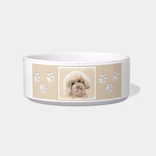 Écuelle Poodle Miniature Toy Apricot Crème Chien Brown Art