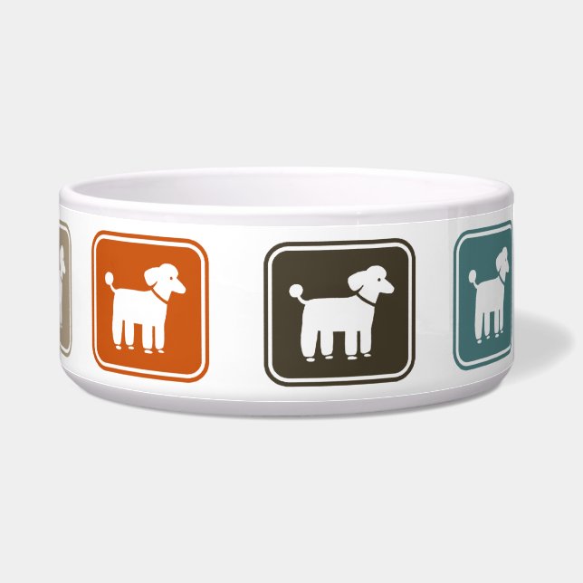 Écuelle Poodles - Bol Moderne pour Chien de Design (Droite)