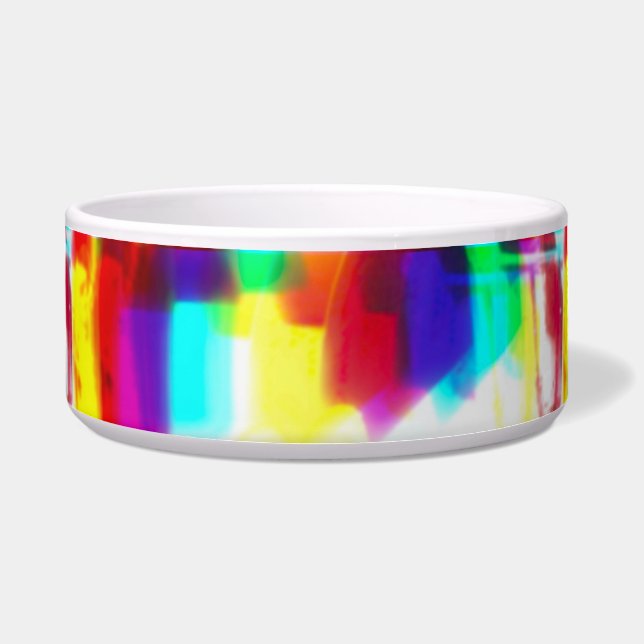 Écuelle Popart Abstrait Rainbow Ceramic Pet Bowl (Devant)