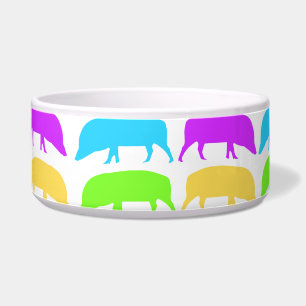 Écuelle Porcs multicolores Jaune Vert Violet Bo Chien Bleu