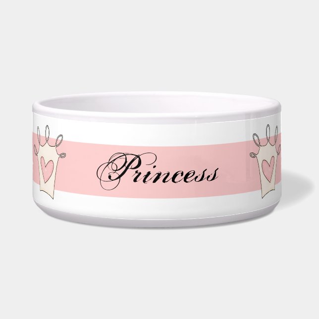 Écuelle Princesse rose customisée Dog Bowl (Devant)