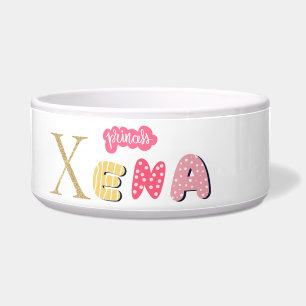 Écuelle princesse Xena - chiens et chats bol personnalisé