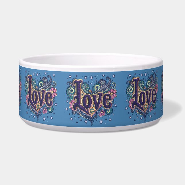 Écuelle Psychédélique Boho Love Letting avec Accent Floral (Devant)