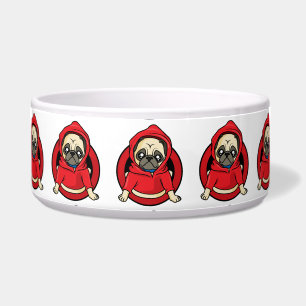 Écuelle Pug en sweat à capuche rouge