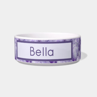 Écuelle Purple and Lavender Alcohol Ink Marble Swirls Dog