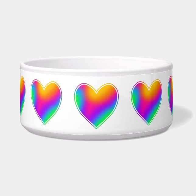 Écuelle Rainbow Hearts Pet Bowl (Devant)