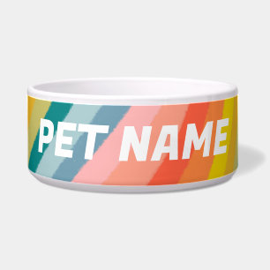 Écuelle Rainbow Stripes Customisé Chien Animaux de compagn