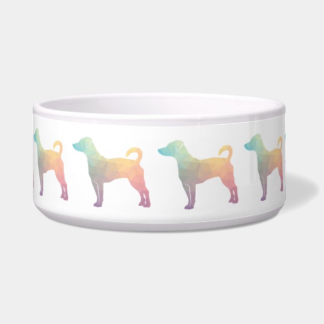 Écuelle Rat Terrier Chien race Geo Silhouette Pastel (Devant)