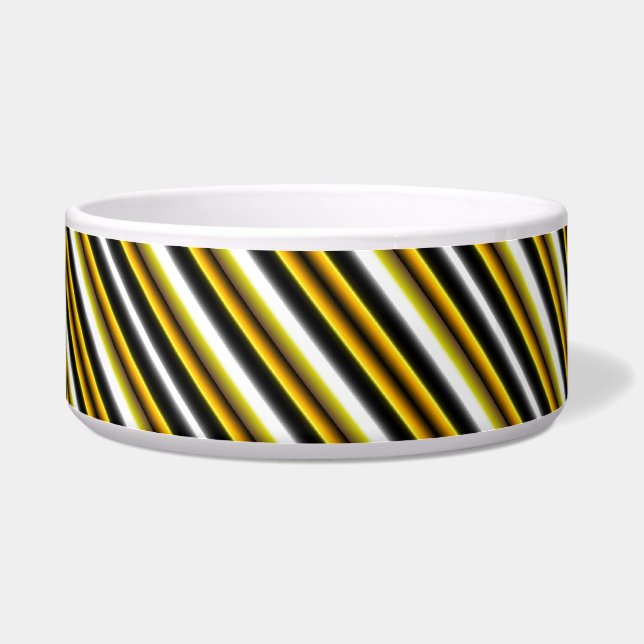 Écuelle rayures jaunes, blanches, noires (Gauche)