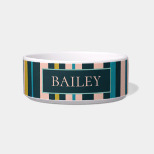 Écuelle Rayures Sophistiquées Personnalisées Bleu Blush Ch