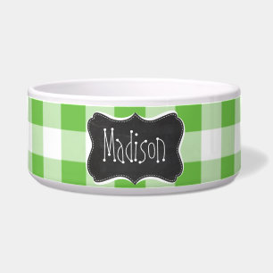 Écuelle Regard vintage de tableau, vert Checkered ;