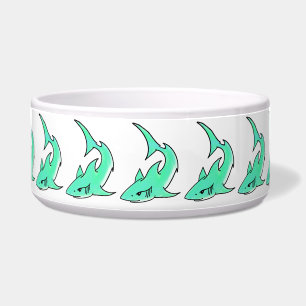 Écuelle requin souriant de dessin animé bleu vert océan an