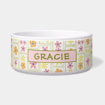 Retro Cream Patchwork Floral Custom Large Dog