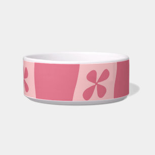 Écuelle Retro rose À damiers motif floral