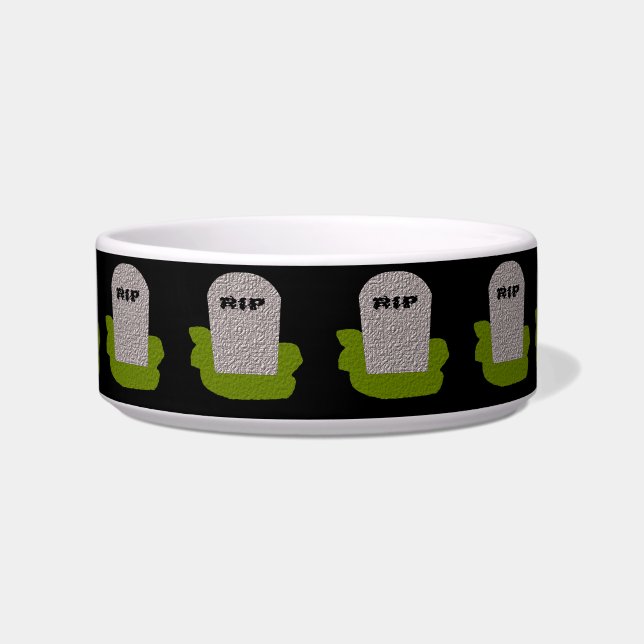 Écuelle RIP Tombstone Gothique Chien/Chat Bowl (Devant)