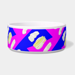 ÉCUELLE ROSE ART ABSTRAIT ET BLEU ROYAL