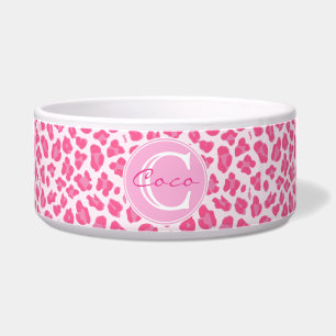 Écuelle Rose élégant sur l'empreinte de léopard rose  