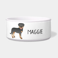 Rottweiler noir et feu Chien de dessin animé migno