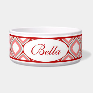 Écuelle Rouge Ogee Personnalisé Ceramic Chien Bowl