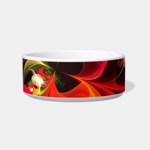 Écuelle Rouge Vert Floral Moderne Art Abstrait Motif #02