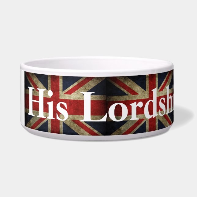 Écuelle Sa seigneurie que le chien Union Jack les Anglais (Gauche)