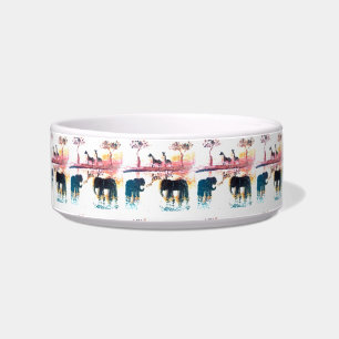 Écuelle Safari coucher de soleil Motif avec éléphants, Gir