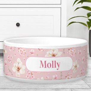 Écuelle Sakura Floral Motif Printemps Nom Pink Pet Bowl