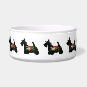 Écuelle Scottie Chien race Boho Floral Silhouette