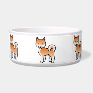 Écuelle Shiba Inu de dessin animé rouge