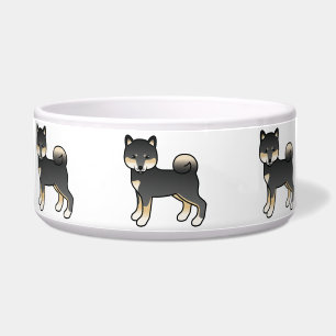 Écuelle Shiba Inu noir et fauve Chien de dessin animé mign