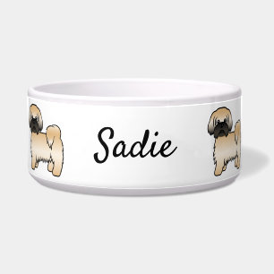 Écuelle Shih Tzu de dessin animé chien doré avec masque no