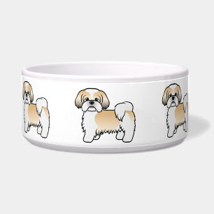 Écuelle Shih Tzu doré et blanc Chien de dessin animé migno