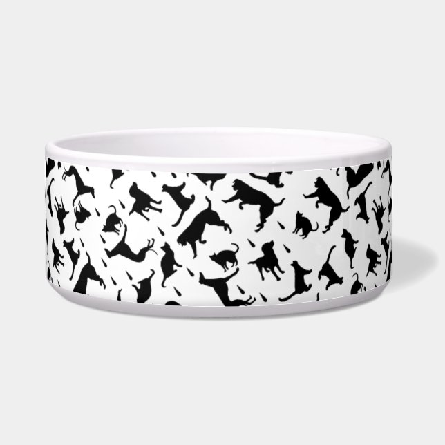 Écuelle Silhouette de chien mignon Motif monochrome (Devant)