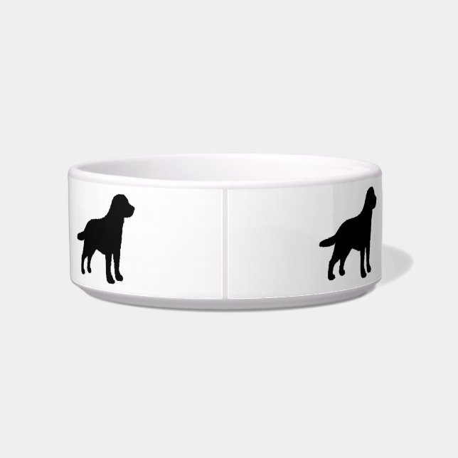 Écuelle Silhouettes noires de chien de Labrador sur le (Dos)