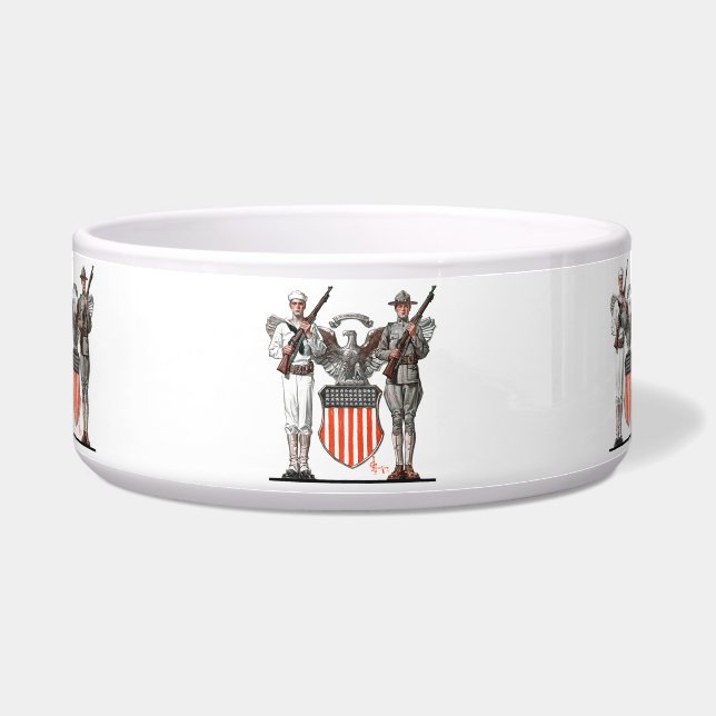 Écuelle Soldat, marin et bouclier des États-Unis (Devant)