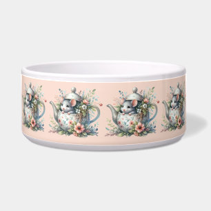 Écuelle Souris mignonne en théière florale Illustration th