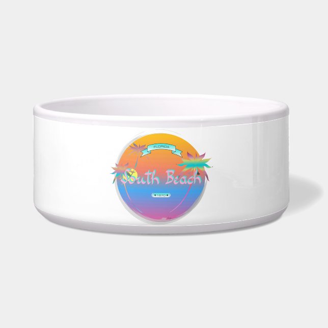 Écuelle South Beach, Miami, Floride avec Palms (Devant)