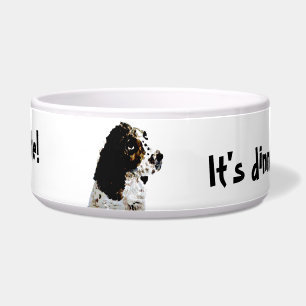 Écuelle Springer Spaniel Black and White Chien Art