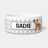 Staffie Rouge Et Blanc Avec Nom Personnalisé